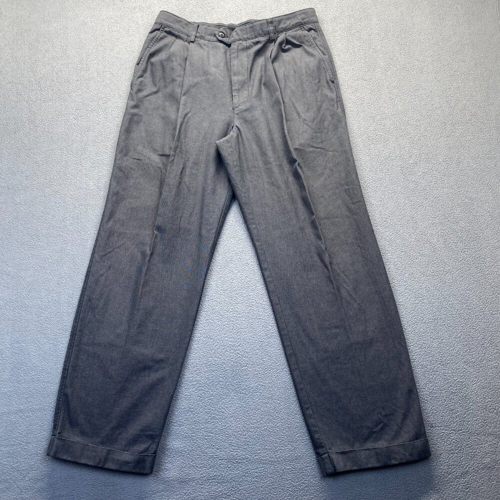 Structure Mens‎ Slim Fit Pants  Size 36X32 Gray Pleated,Cotton